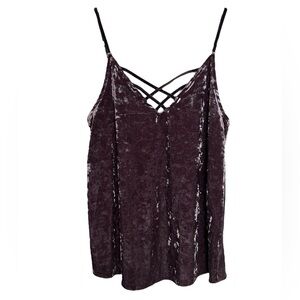 American Eagle Outfitters Velvet Purple Crushed Strappy Tank Size XS